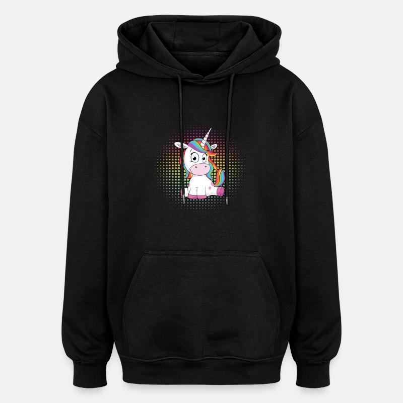 Süßes Einhorn - Oversized Unisex Hoodie - Schwarz