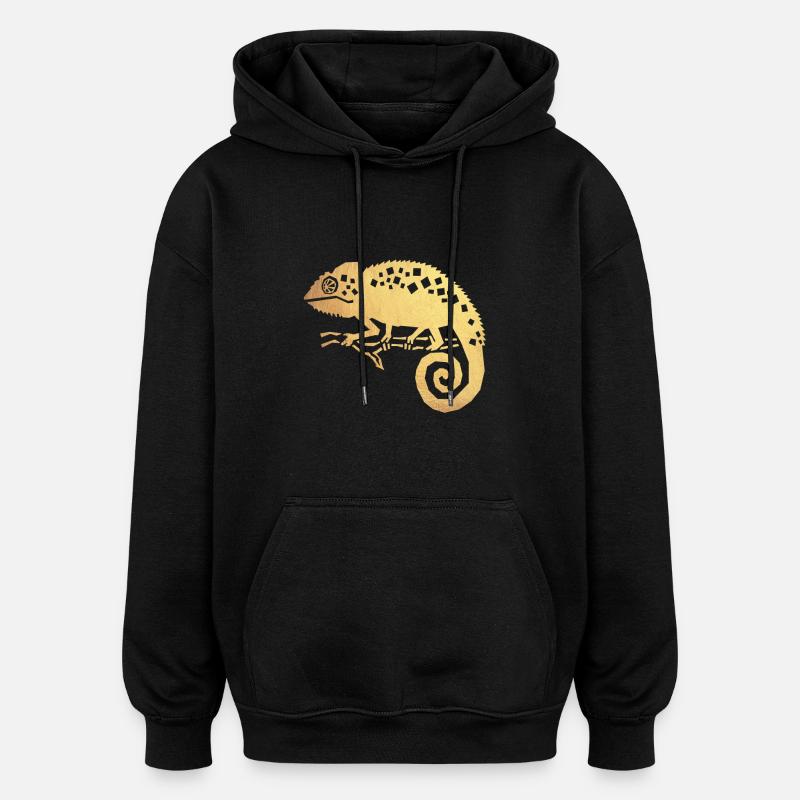 Caméléon d'or - Sweat à capuche oversize unisexe - noir