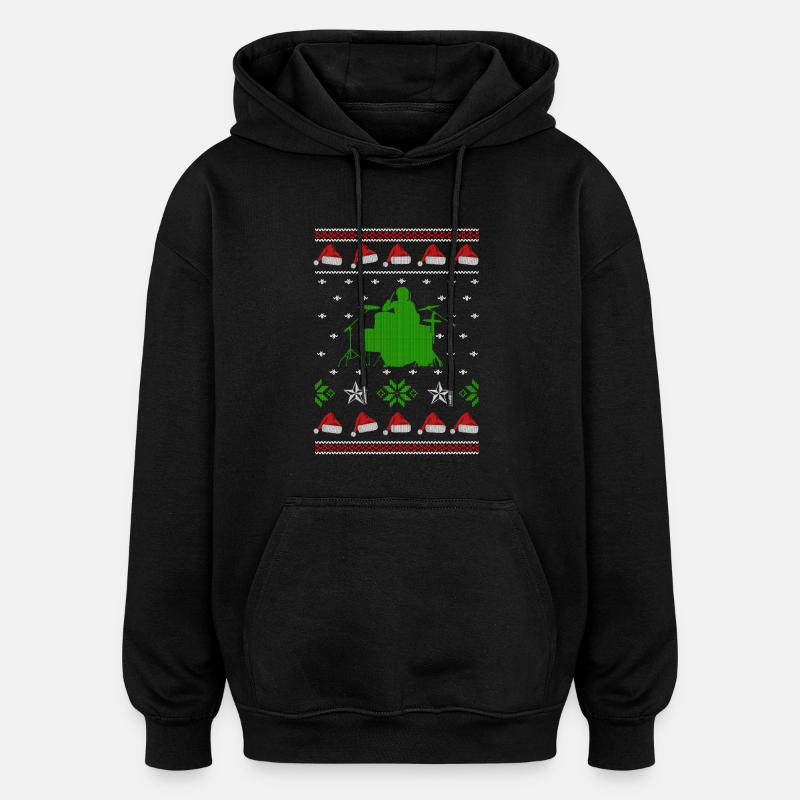 batteur laid cavalier noël - Sweat à capuche oversize unisexe - noir