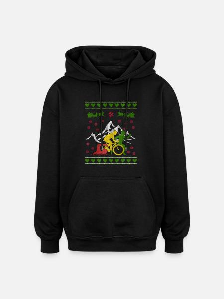 Triathlon Ugly Christmas Jumper - Oversized Unisex Hoodie - black