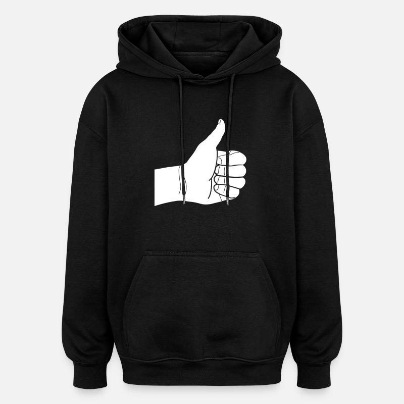 pouces vers le haut - Sweat à capuche oversize unisexe - noir