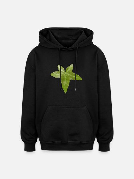 efeu blatt - Oversized Unisex Hoodie - Schwarz