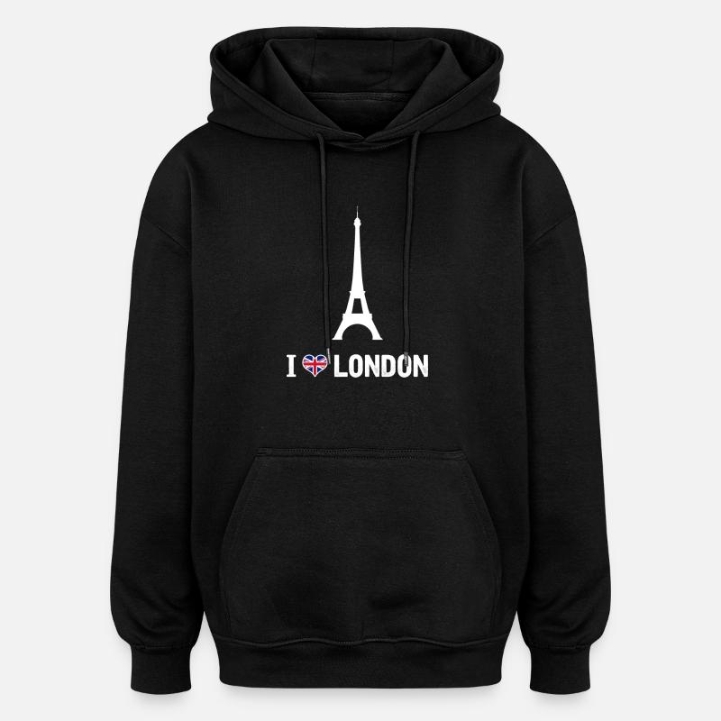 I love London shirt Fun - Sweat à capuche oversize unisexe - noir
