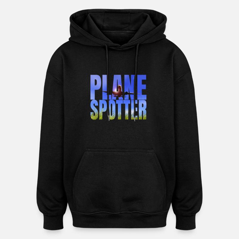 Plane Spotter Design als Geschenk - Oversized Unisex Hoodie - Schwarz
