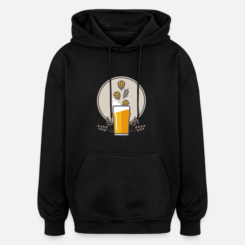 Beersplash - Oversized Unisex Hoodie - Schwarz
