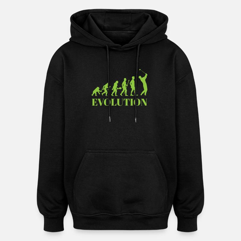 Evolution - Golf - Humour - Divertissement - Cadeau - Sweat à capuche oversize unisexe - noir