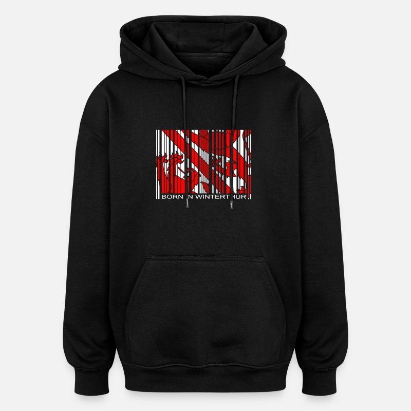 Born in Winterthur - Oversized Unisex Hoodie - black