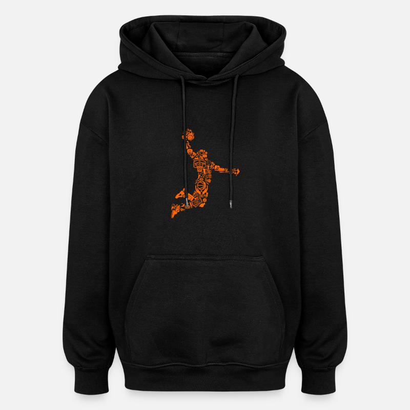 Joueur de basket-ball - Sweat à capuche oversize unisexe - noir