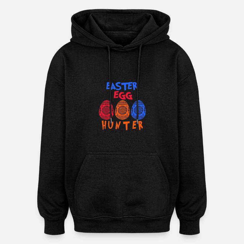 chasseurs d'oeufs de Pâques - Sweat à capuche oversize unisexe - noir