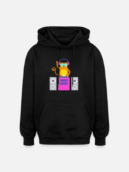 DJ Katze - Oversized Unisex Hoodie - Schwarz