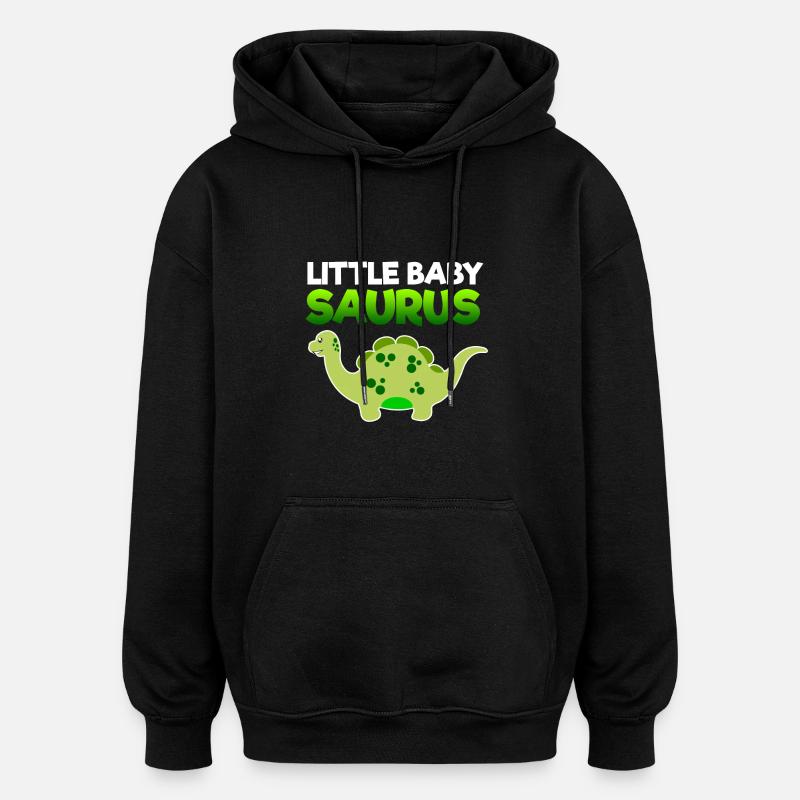 Vert Little Baby Saurus - Sweat à capuche oversize unisexe - noir