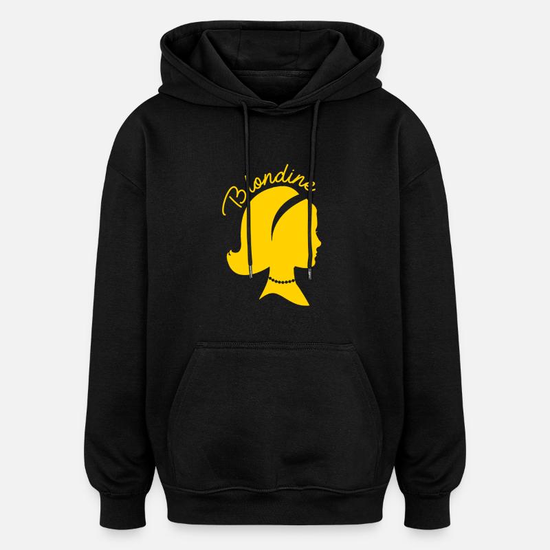 BLONDE T-shirt Conception cadeau - Sweat à capuche oversize unisexe - noir