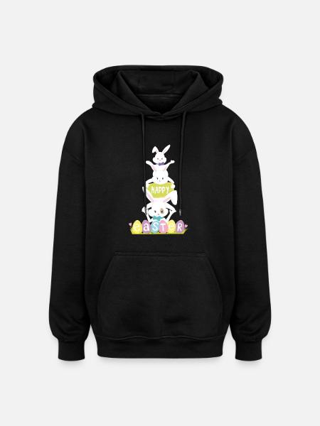 Happy eastern - Oversized Unisex Hoodie - black