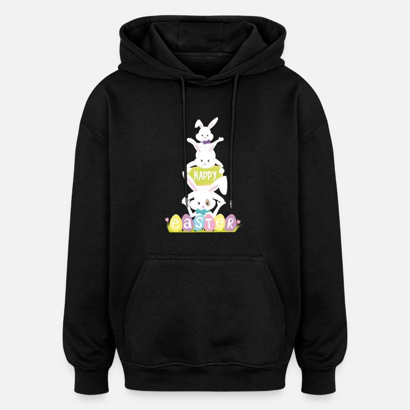 Happy eastern - Oversized Unisex Hoodie - black