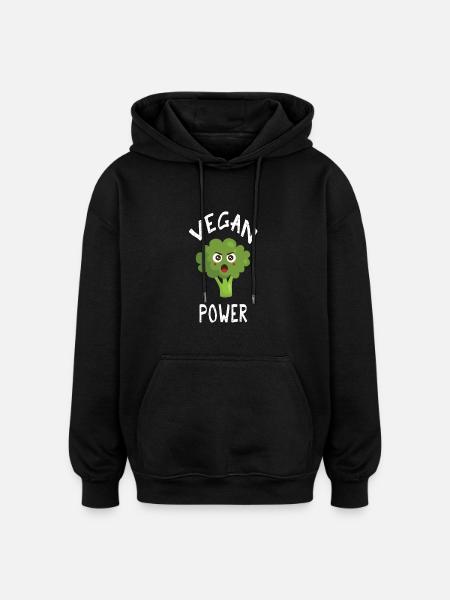 Vegan Power Shirt - Oversized Unisex Hoodie - black