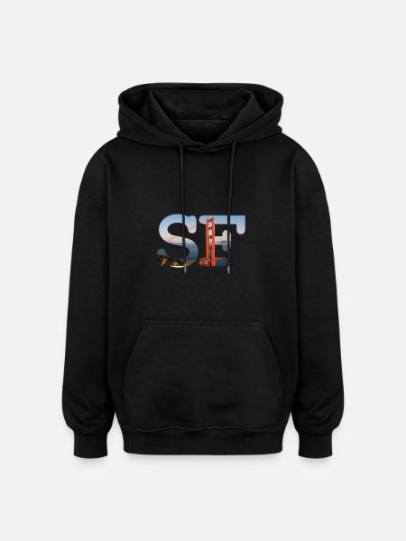 San Francisco - Oversized Unisex Hoodie - black