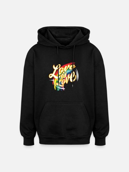 CSD T-Shirt love is love - Oversized Unisex Hoodie - black