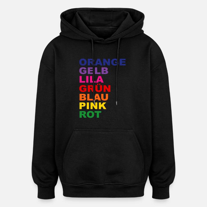 Regenbogen T-Shirt - Oversized Unisex Hoodie - Schwarz