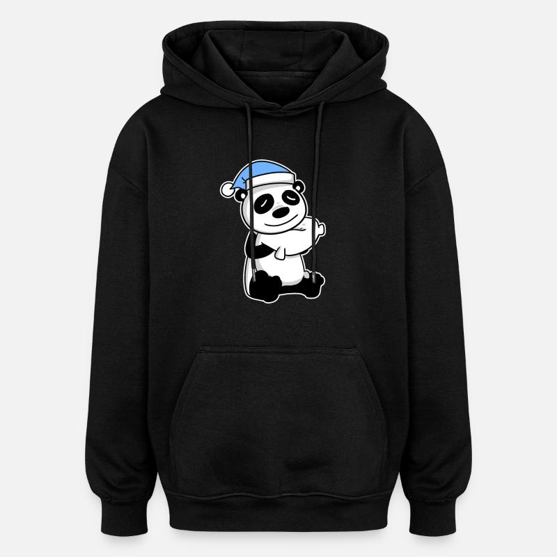 Panda Bébé - Sweat à capuche oversize unisexe - noir