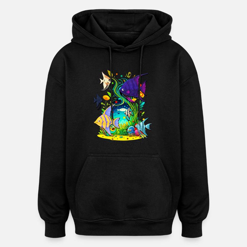 Angelfish - Sweat à capuche oversize unisexe - noir