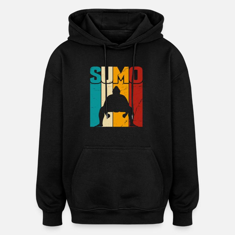 Sumo Rétro - Sweat à capuche oversize unisexe - noir