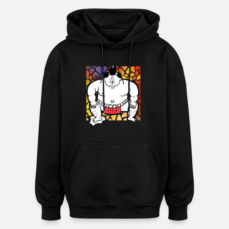 Sumo - Sweat à capuche oversize unisexe - noir