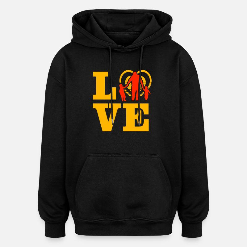 Aimer la famille - Sweat à capuche oversize unisexe - noir