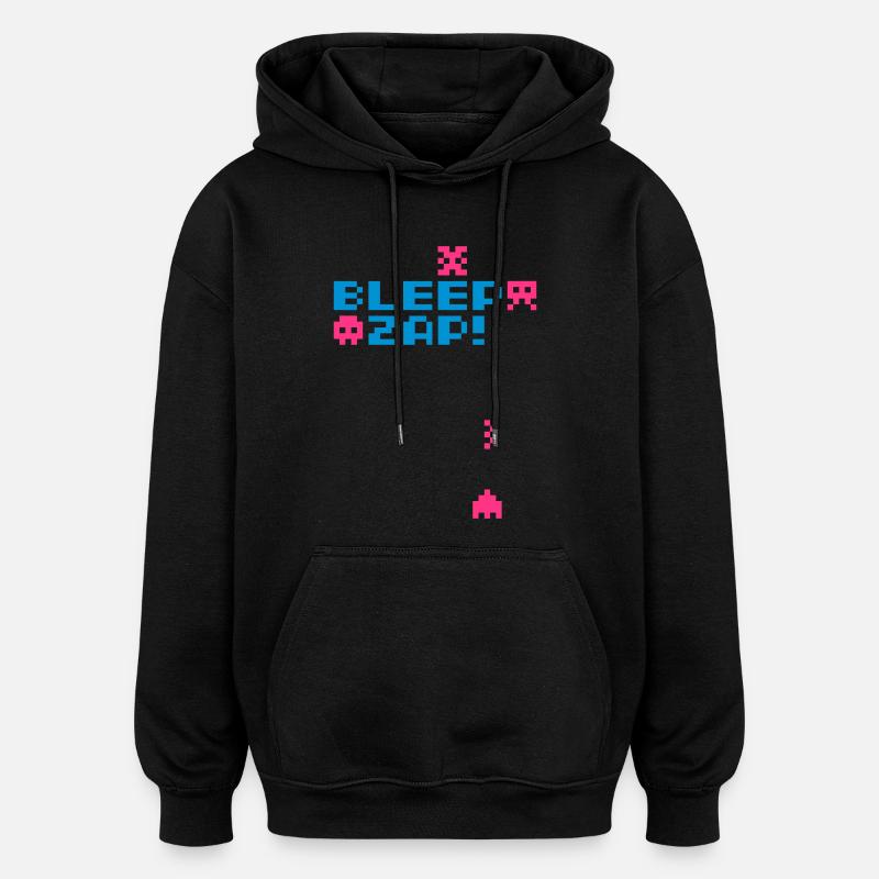 BLEEP_ZAP! - Sweat à capuche oversize unisexe - noir