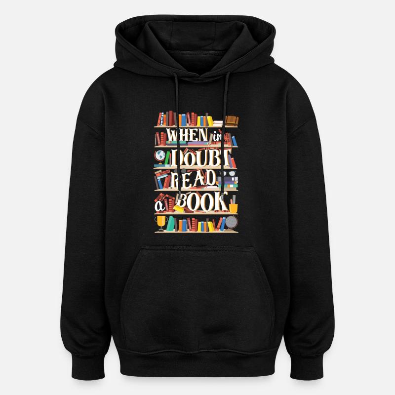 Read book - Oversized Unisex Hoodie - black