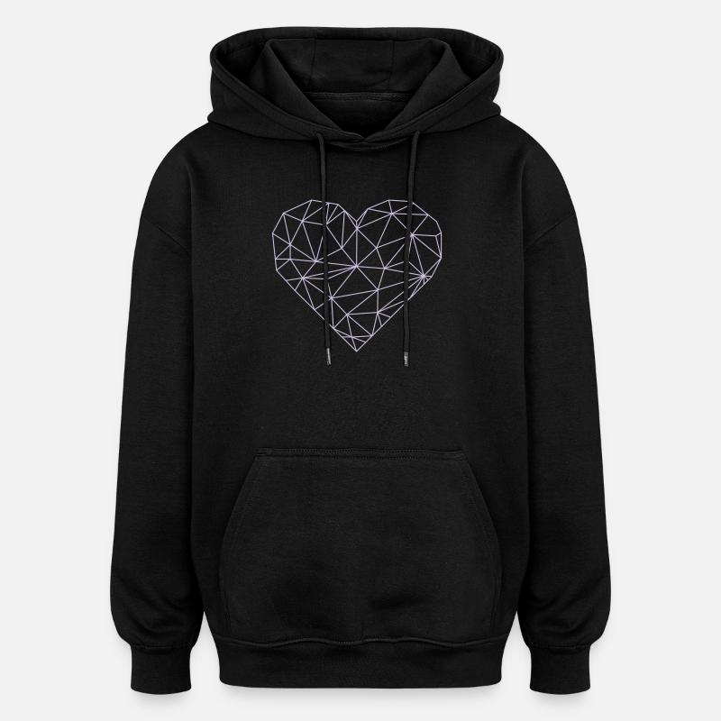 herz - Oversized Unisex Hoodie - Schwarz