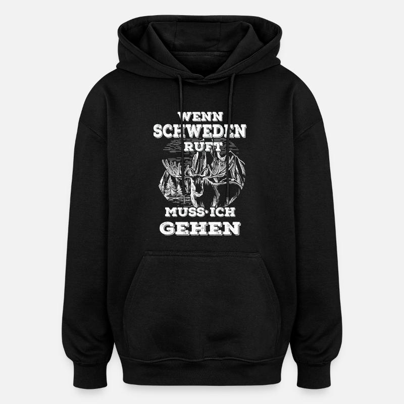 Wenn Schweden ruft - Oversized Unisex Hoodie - Schwarz