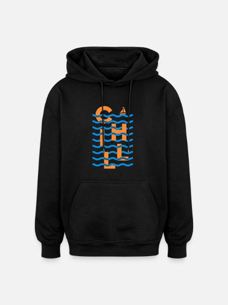 Summer Chill - Oversized Unisex Hoodie - black