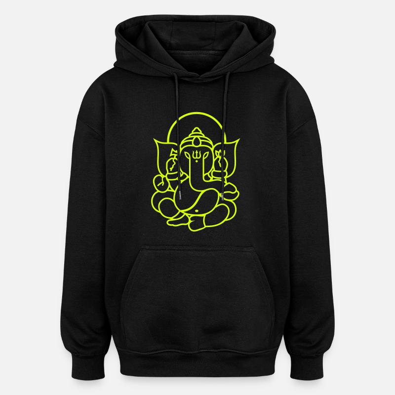 Ganesha Elefant (elephant) No.03 - Oversized Unisex Hoodie - black