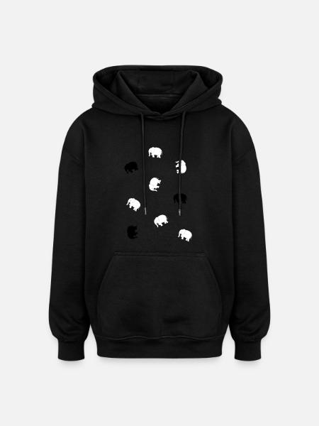 Small elephants - Oversized Unisex Hoodie - black