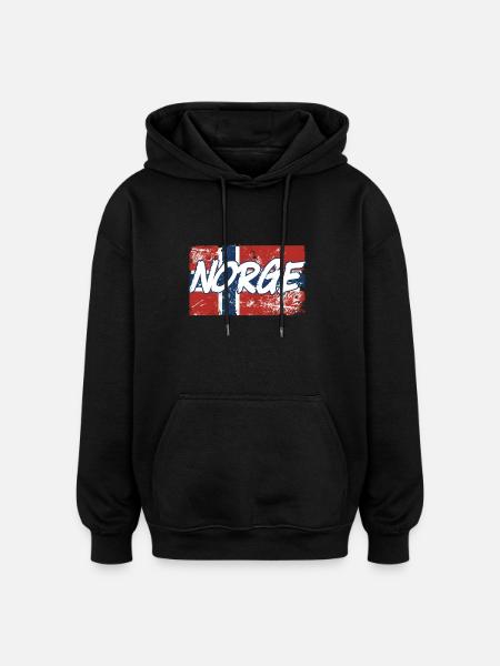 conception Norge - Sweat à capuche oversize unisexe - noir