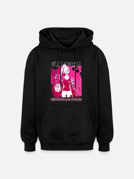 VOLLEYBALL-MÄDCHEN - Oversized Unisex Hoodie - Schwarz