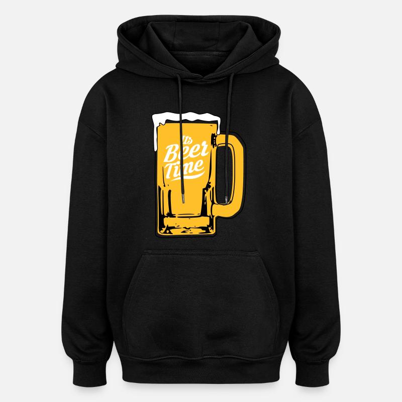 Conception de la bière - Sweat à capuche oversize unisexe - noir