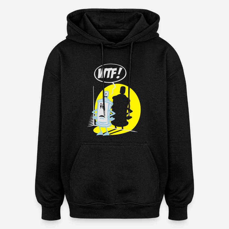 WTF paint spray flex - Sweat à capuche oversize unisexe - noir