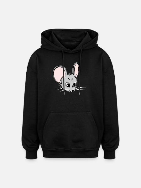 Mouse head - Oversized Unisex Hoodie - black