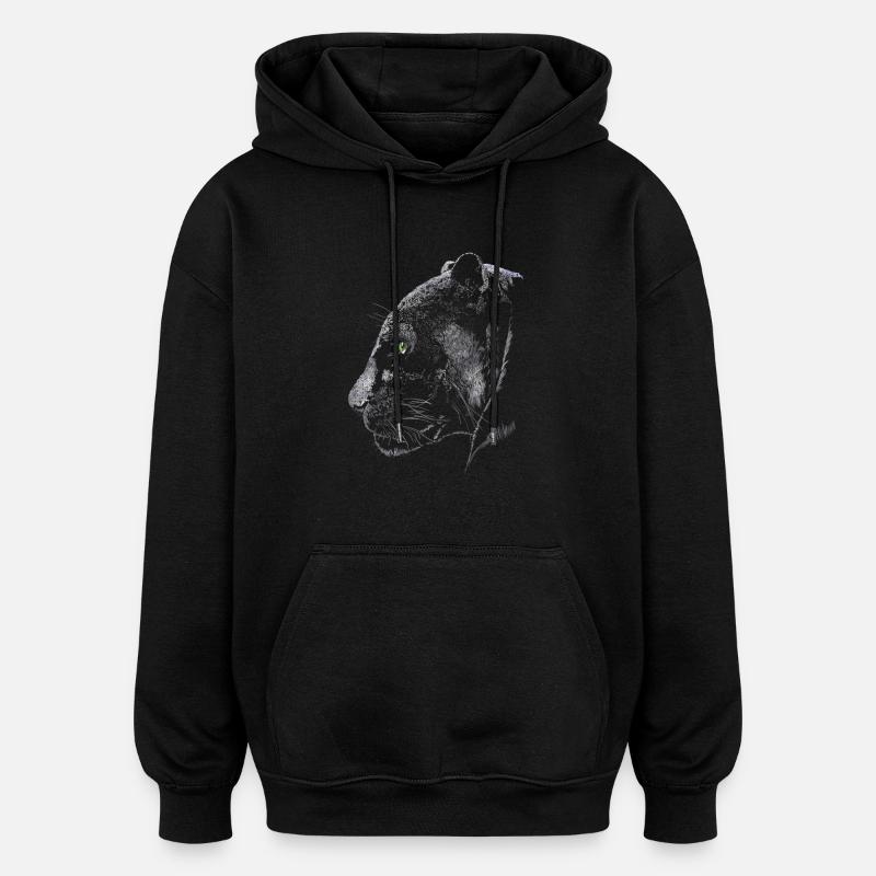 Panther - Sweat à capuche oversize unisexe - noir