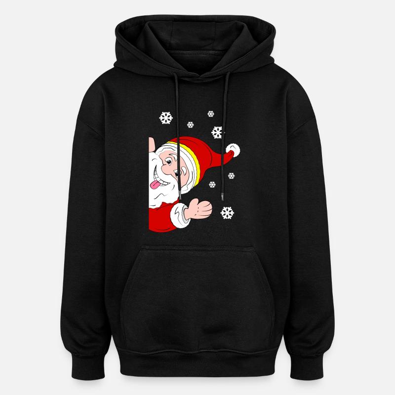 Froher Weihnachtsmann Schneegruß - Oversized Unisex Hoodie - Schwarz