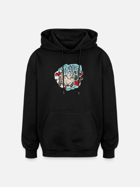 Verrückter Hühnerhaufen - Oversized Unisex Hoodie - Schwarz