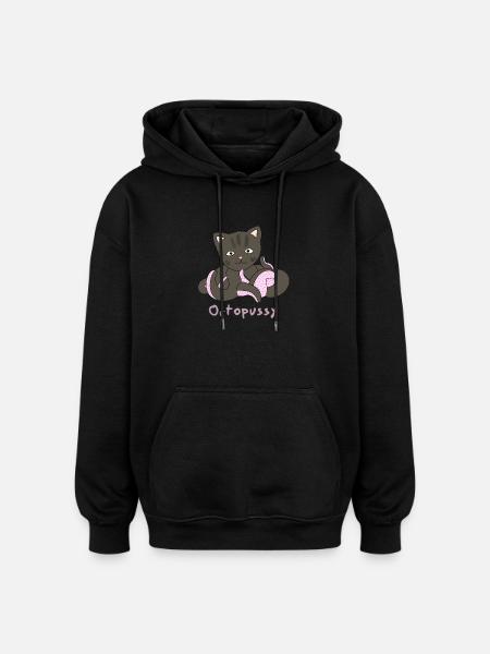 Octopussy - Sweat à capuche oversize unisexe - noir