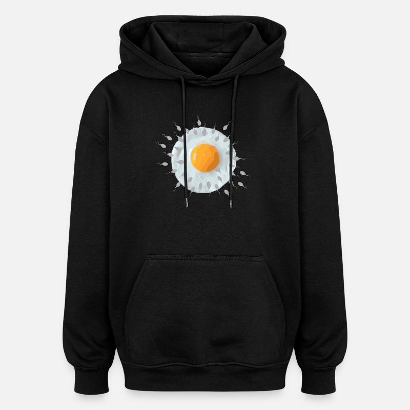 Breakfast egg - Oversized Unisex Hoodie - black