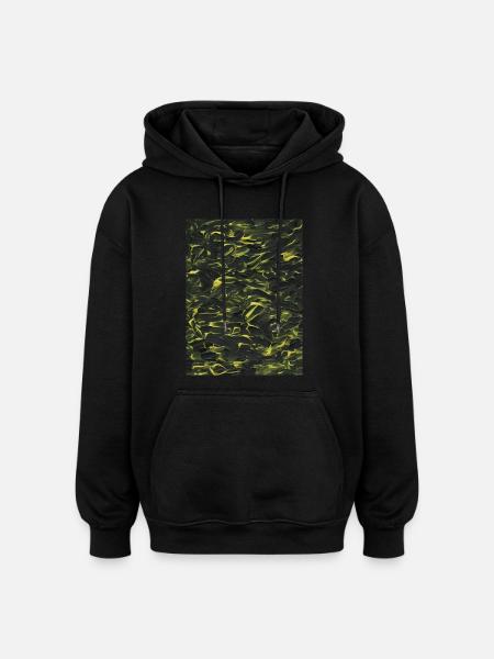 Yellow in the dark (acrylic paint) - Oversized Unisex Hoodie - black