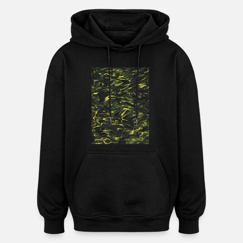 Jaune dans l’obscurité (peinture acrylique) - Sweat à capuche oversize unisexe - noir