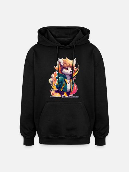 Cute stylish griffin - Oversized Unisex Hoodie - black