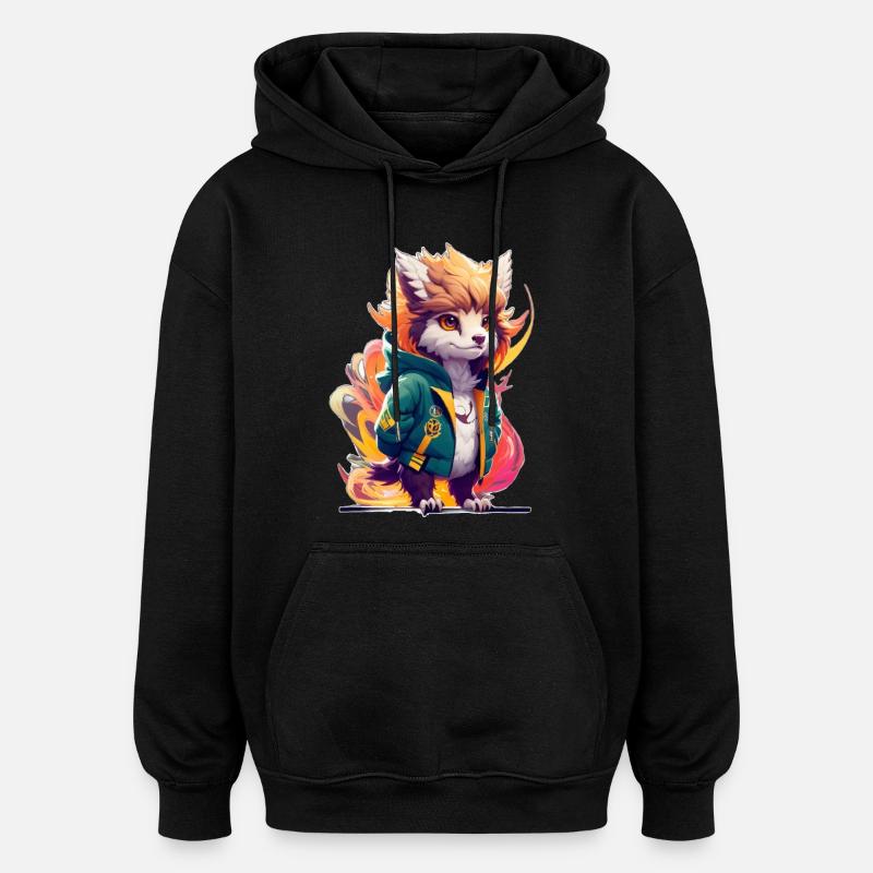 Süßer Stylischer Greif - Oversized Unisex Hoodie - Schwarz