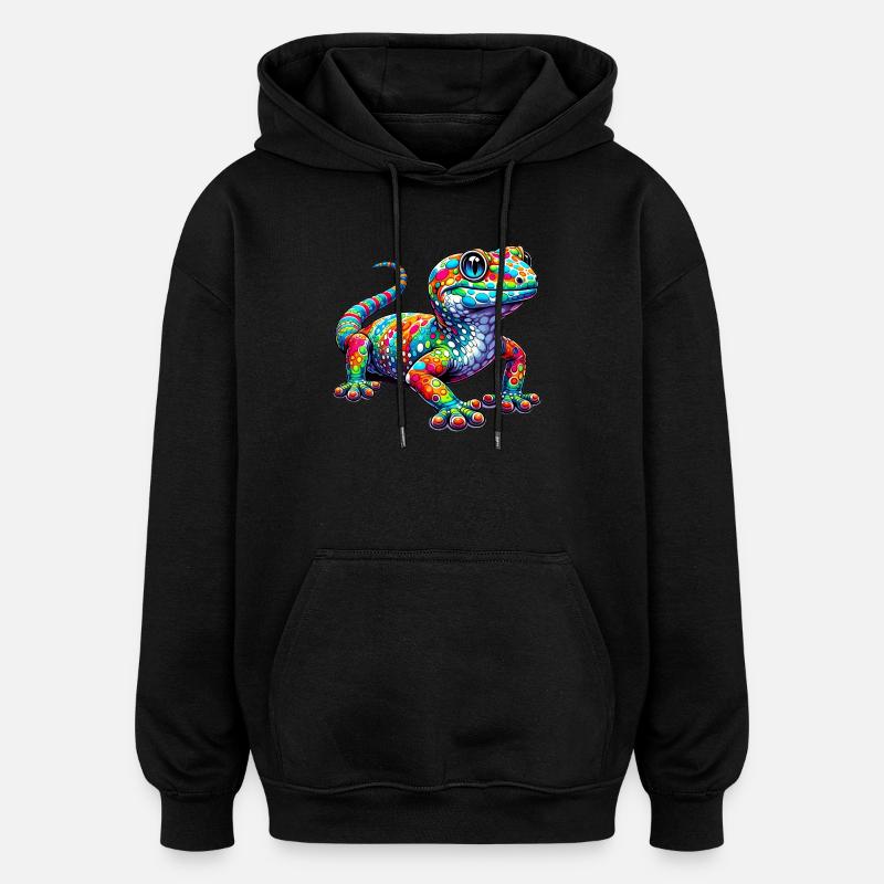 Gecko - Sweat à capuche oversize unisexe - noir