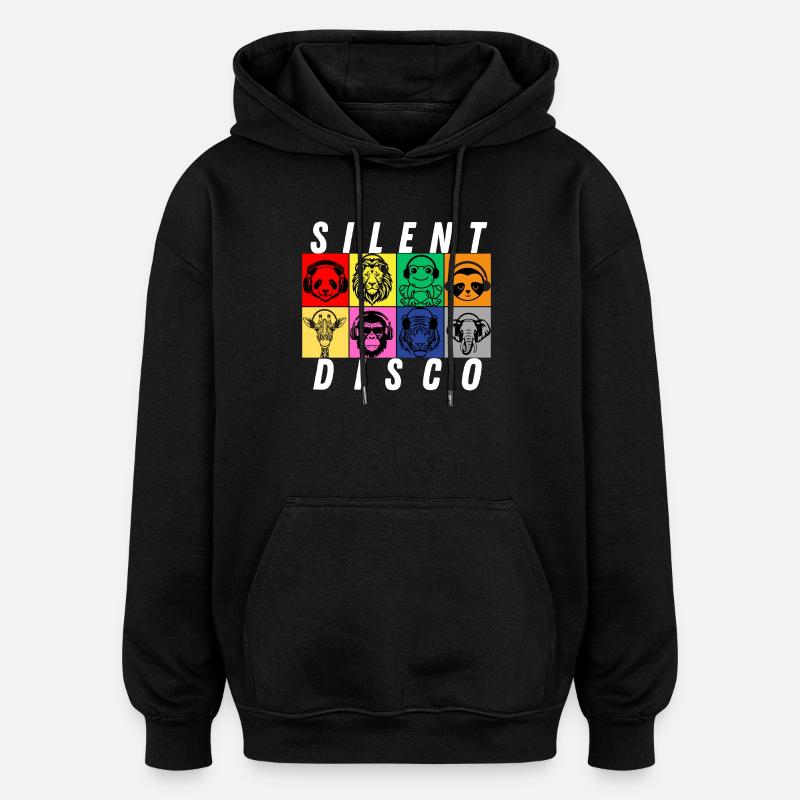 Stille Disco - Oversized Unisex Hoodie - Schwarz